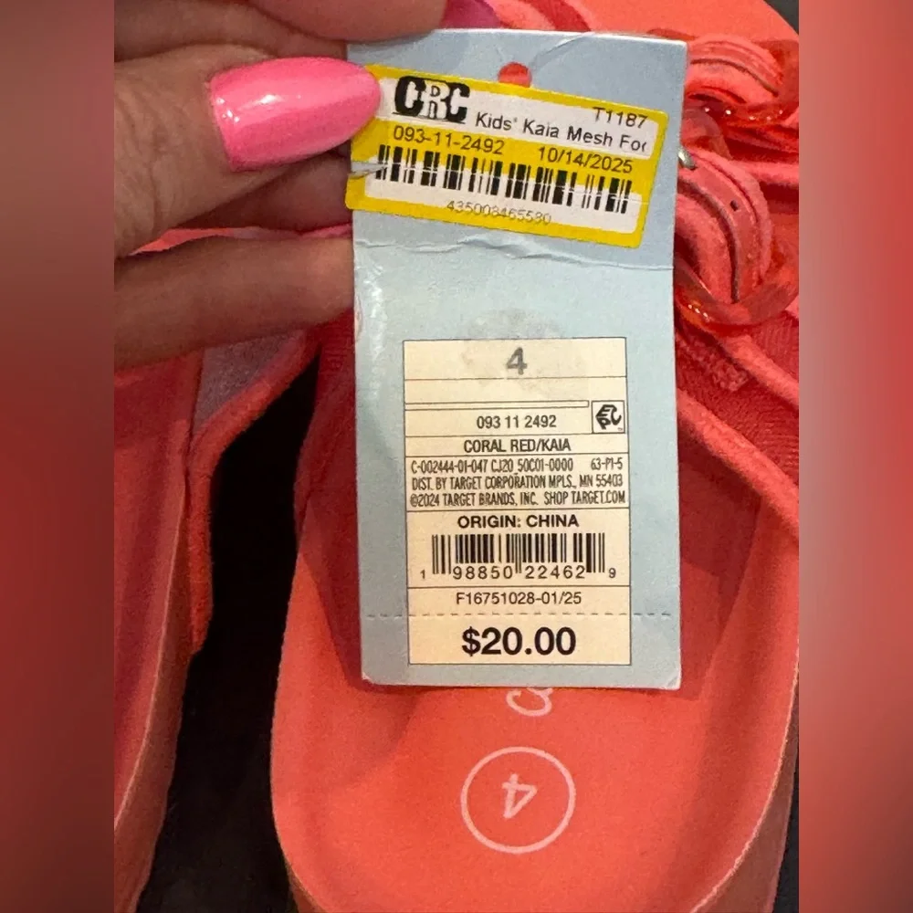 Cat & Jack Coral Slide Sandals NWT Sz 1 and Sz 4